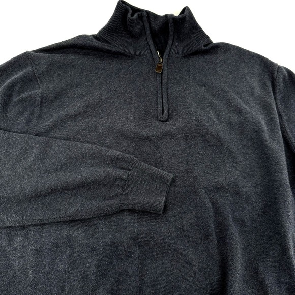 Jos. A. Bank Other - Jos.‎ A. Bank 1/4 Zip Sweater Mens M Signature Collection Pima Cotton Blue Knit
